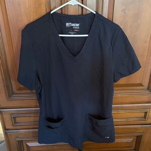 Grey's Anatomy Women's Dark V-Neck Short Sleeve Top